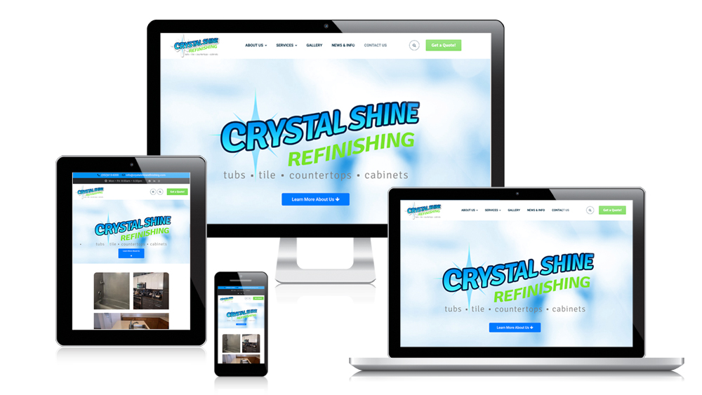 Crystal Shine Refinishing - responsive website design