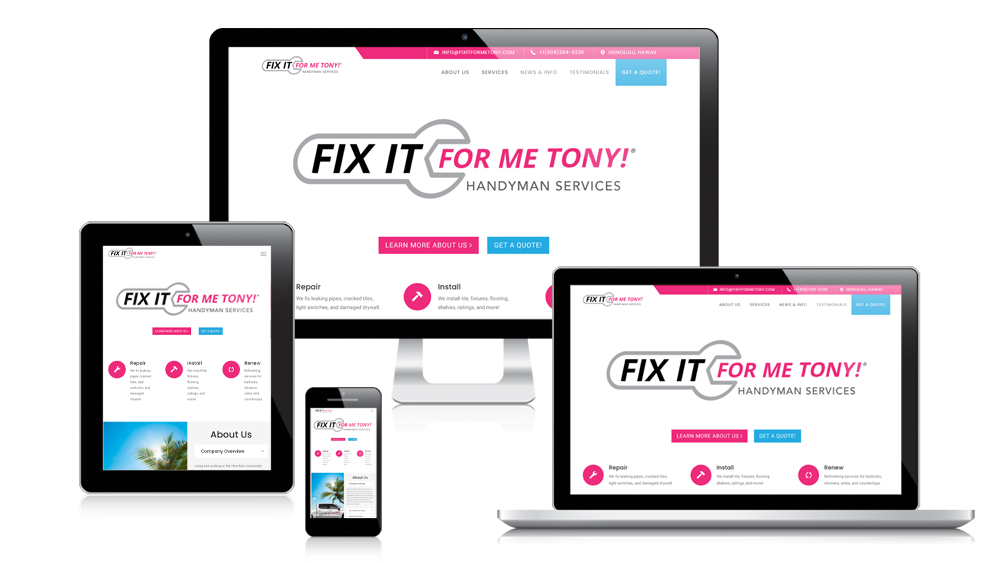Fix It For Me Tony! - responsive website design